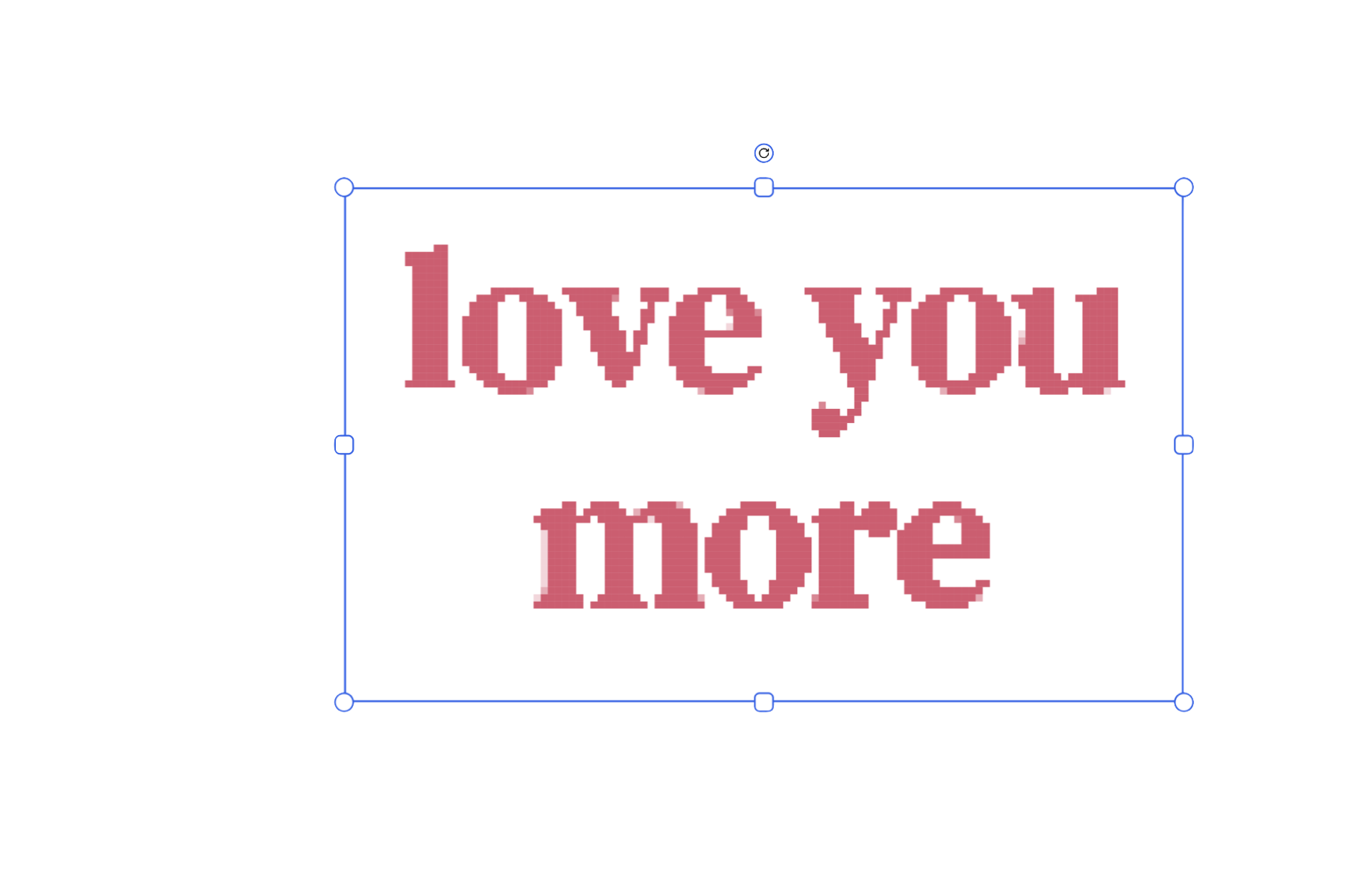 Editor canvas showing text placed in a design